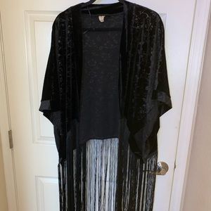 Elegant velvet over-piece with tassels